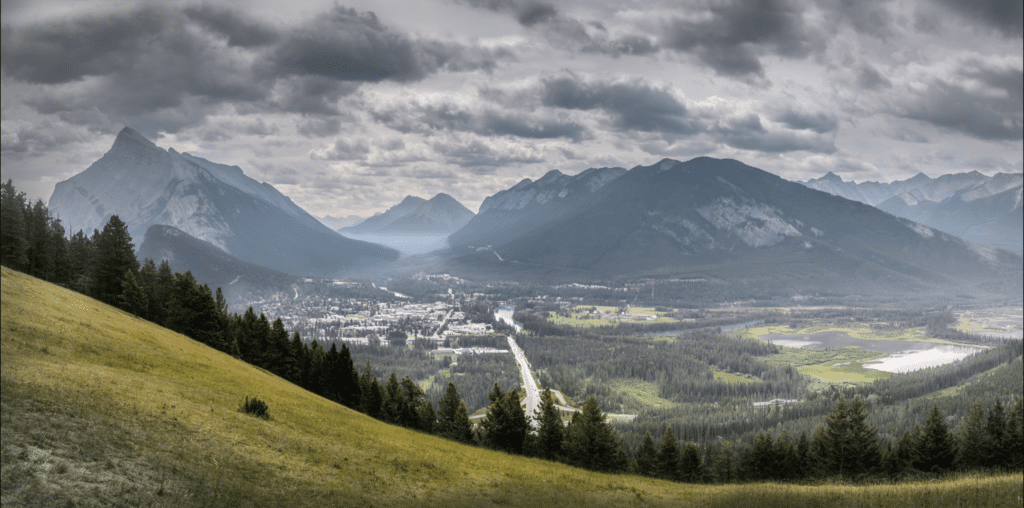 panoramic view of Mount Norquay Lookout in Banff National Park